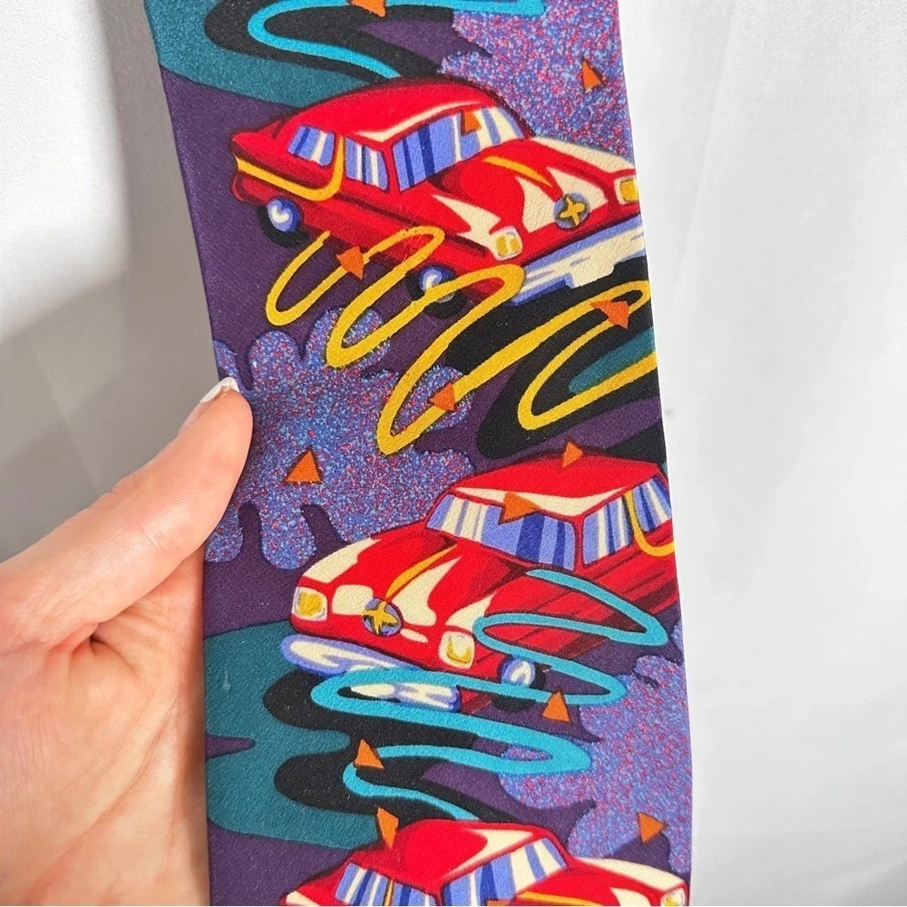 The Beatles Silk Tie Drive My Car 1991 Manhattan Menswear Retro Vintage Purple